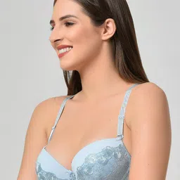 MAKCLAN Floral Plunge Bra - Medium Coverage Underwired Lightly Padded image 5