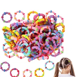 LYTIX Girls Set Of 50 Assorted Small Elastic Band Ponytail Holder image 1