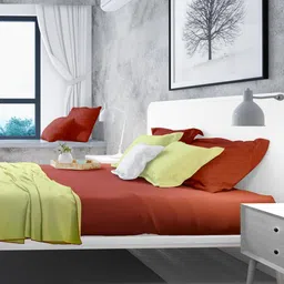 mayfair homes london Tuberose Pink Soild 144 TC 100 % Cotton King Size Bedsheet With 2 Pillow Covers image 3