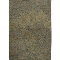 saraswati global Dark Brown Geometric Wool 4 Ft X 6 Ft Hand Tufted Carpet image 2