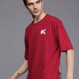 HRX by Hrithik Roshan Men Lifestyle Printed Drop-Shoulder Sleeves Oversized T-shirt image 4