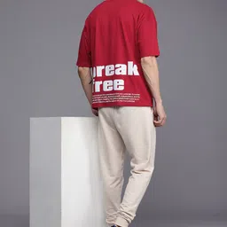 HRX by Hrithik Roshan Men Lifestyle Printed Drop-Shoulder Sleeves Oversized T-shirt image 5