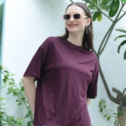 TITTLI Pack Of 2 Round Neck Drop-Shoulder Sleeves Pure Cotton Oversized T-shirt image 3