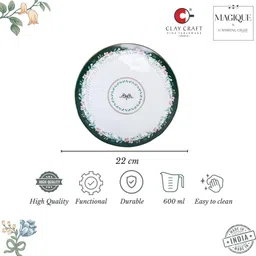 clay craft Pack of 2 Ceramic Pasta Plate – Stylish, Durable & Easy to Clean for Everyday Comfort Dinner Set image 3