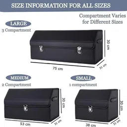 metreno Car Storage Organizer Car Truck Cargo Boot Tool Box for Travelling Picnic(Black) Trunk Organizer image 4