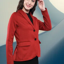 tandul Women Solid Single Breasted Casual Blazer image 3