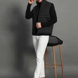 get golf Men Solid Bomber Jacket image 4