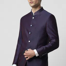 van heusen Men Self Design Single Breasted Casual Blazer image 3