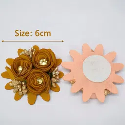 asian hobby crafts Cream Fabric Flower Set of 10 Pieces Size 6 CM image 2