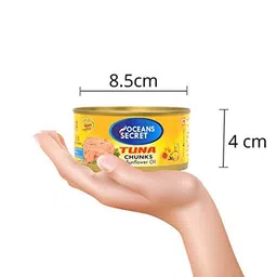 Oceans Secret Canned Tuna Chunks in Sunflower Oil, Salt 180g (Pack of 1) | Immunity Booster | Super food | Contain Essential Nutrients | Improves Skin | Store in Cool and Dry Place image 5