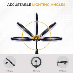 NUVIO 10" LED Selfie Ring Light with Tripod Stand & Mobile Holder for Makeup Tripod Kit image 3