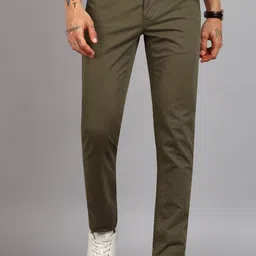 van heusen sport Men Slim Fit Light Green Cotton Blend Trousers-picture-11