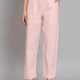 ream Women Regular Fit Pink Pure Cotton Trousers-picture-26
