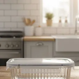 mmtsworld Smart Lock Borosilicate Rectangular 1 L Food Container for Kitchen/Tiffin 1 Containers Lunch Box image 5