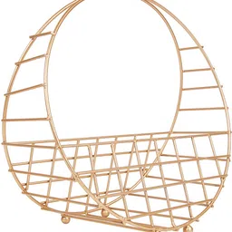 indian artisans METAL HAMPER BASKET FOR GIFTING, CHOCOLATE GIFTING BASKET (ROUND) Iron Fruit & Vegetable Basket image 3