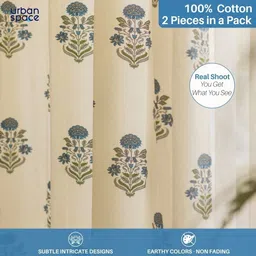 urban space 152 cm (5 ft) Window Cotton Room Darkening Curtain (Pack Of 2) image 3
