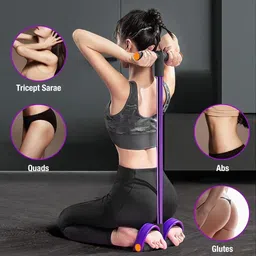 proberos Multifunction Tension Rope, 6-Tube Elastic Yoga Pedal Puller Resistance Band Resistance Tube image 3