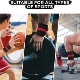 shahvero Elastic Wrist Support Strap with Thumb Loop for Gym, Weightlifting & Sports Men & Women Wrist Band image 3