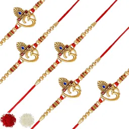 Designer BHL 2120 Assorted Rakhi, Greeting Card, Chawal Roli Pack Set-image-12