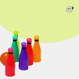 minikidz baby 24 BALLS and SMALL BOWLING SET 6 pins and 2 balls Premium Multicolour Balls for Kids Pool Pit/Ocean Ball Without Sharp Edges Soft Balls for Toddler Play Tents & Tunnels Indoor & Outdoor Bath Toy (Multicolor) Bath Toy image 3