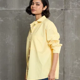 sassafras Women Oversized Fit Printed Spread Collar Casual Shirt image 4