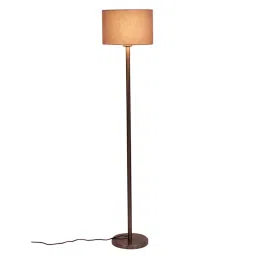 New Era Grey Cotton Drum Designer Steel Floor Lamp For Home Decor image 3