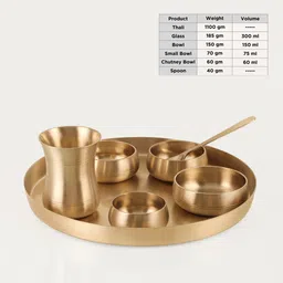 the healing store Pack of 7 Bronze gulfa matt polish Dinner Set image 4