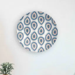 quirk india MulticolouredBlue Motif Blocks Decorative Ceramic Wall Plate image 1