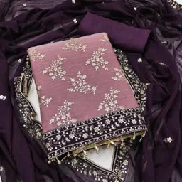 tryston Unstitched Georgette Salwar Suit Material Embroidered image 2