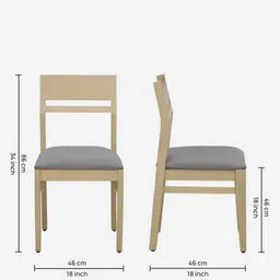 casacraft from pepperfry Paulina Solid Wood Dining Chairs In Gold Wash Finish (Set Of 2 ) image 2