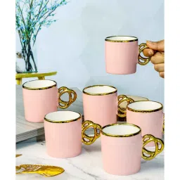 roxx Porcelain Coffee/Tea Gold Design Mug Set of 6pcs image 2