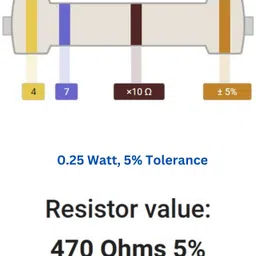 charohm CH470R100P 470 Ohm 0.25W 100 Pieces Fixed Resistor image 5