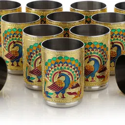 navrang (Pack of 12) Glass Set Meenakari, Water Glass, Juice Glass , Tumbler Glass Glass Set Water/Juice Glass-picture-19