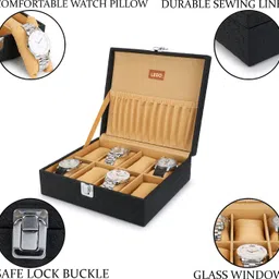 ledo Watch Box , Watch Case , With 8 Slots Of Watches In Black Colour Watch Box image 4