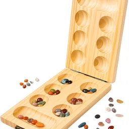 mara bommai Wooden Pallanghuzi/Vamana Guntalu/Mancala Gemstone Board Game Board Game Accessories-picture-23