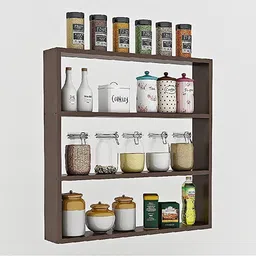 iah BEAUTIFUL KITCHEN WALL SHELVE (BROWN) MDF (Medium Density Fiber) Wall Shelf-picture-11