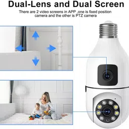 OSQD 360° Dual Lens CCTV Bulb | AI Tracking | Night Vision | Two-Way Audio Security Camera image 3