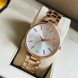 marfa Women Branded Watch Rose Gold Starp Silver Dial Analog Watch - For Women DB Rose Silver FK805-picture-10