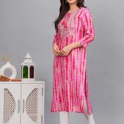 bkapparels Women Printed Viscose Rayon Straight Kurta-picture-14