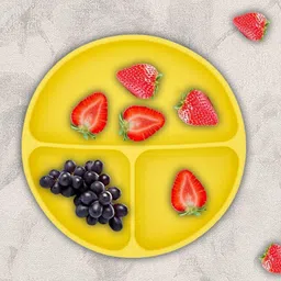 peeper Silicone Big Suction Plates with 3 Deep Divided Sections for Babies -Yellow- Silicone-picture-29