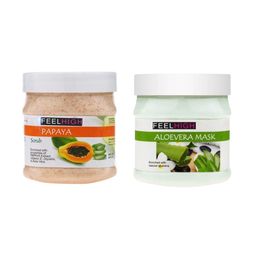 FEELHIGH Papaya Face Scrub Enriched with Papaya Extract & Aloevera Mask 1000ml-picture-30