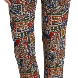 jaipur attire Women Regular Fit Multicolor Cotton Blend Trousers-picture-17