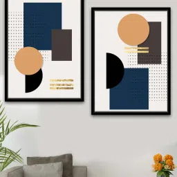 art street Conceptual Species Designs Black Canvas Framed Wildlife Art Print Set of 2 image 1