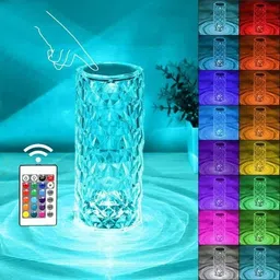 mr traders Crystal Rose Diamond Table Lamp Acrylic LED Desk Lamp for Bedroom & Living Room Table Lamp image 1