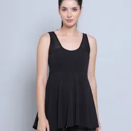 Solid Women Swim-dress Black Swimsuit-image-9