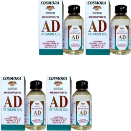 cosmora MEDSPONS AD VITAMIN BABY OIL FOR SHINEE & SOFT ,SMOOTH SKIN PACK OF - 80ml x 4-picture-20