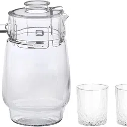 1st Time 1 Glass Jug With Lid And 2 Matching Glasses Set, Perfect For Serving Drinks –B15 Jug Glass Set-picture-25