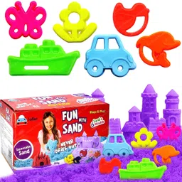 funblast Creative Sand for Kids with Mould - Purple Color (500 Gm Sand & 6 Pcs Mould)-picture-22