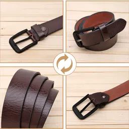 killer Men Formal Brown Texas Leatherite Belt image 3