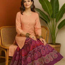 gordhan Women Printed Regular Multicolor Skirt image 4